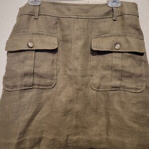 Ann Taylor Loft Linen Pocketed Skirt